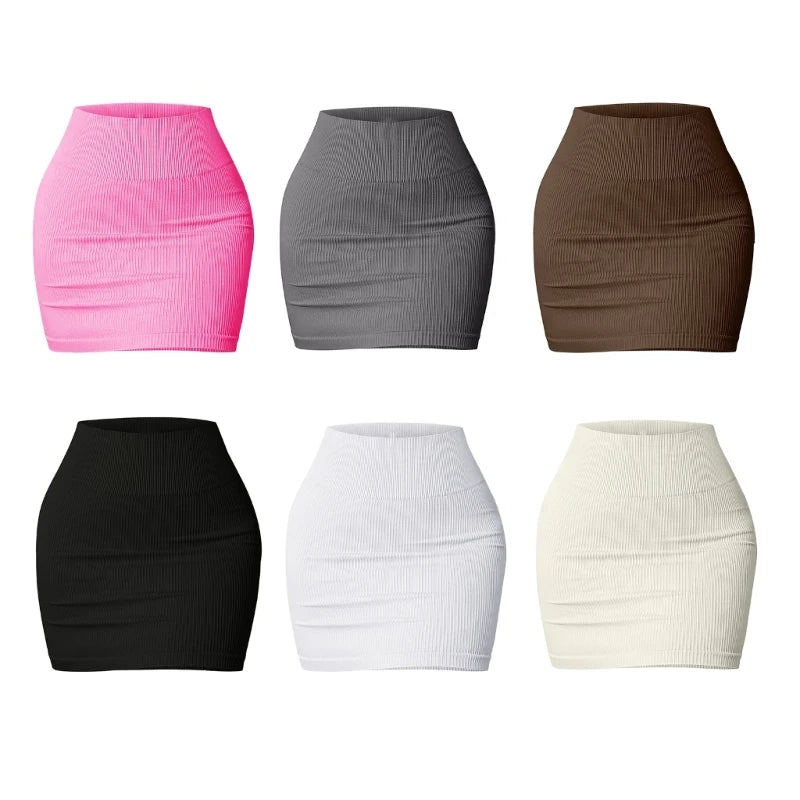 Elastic High Waist Bodycon Pencil Mini Skirt