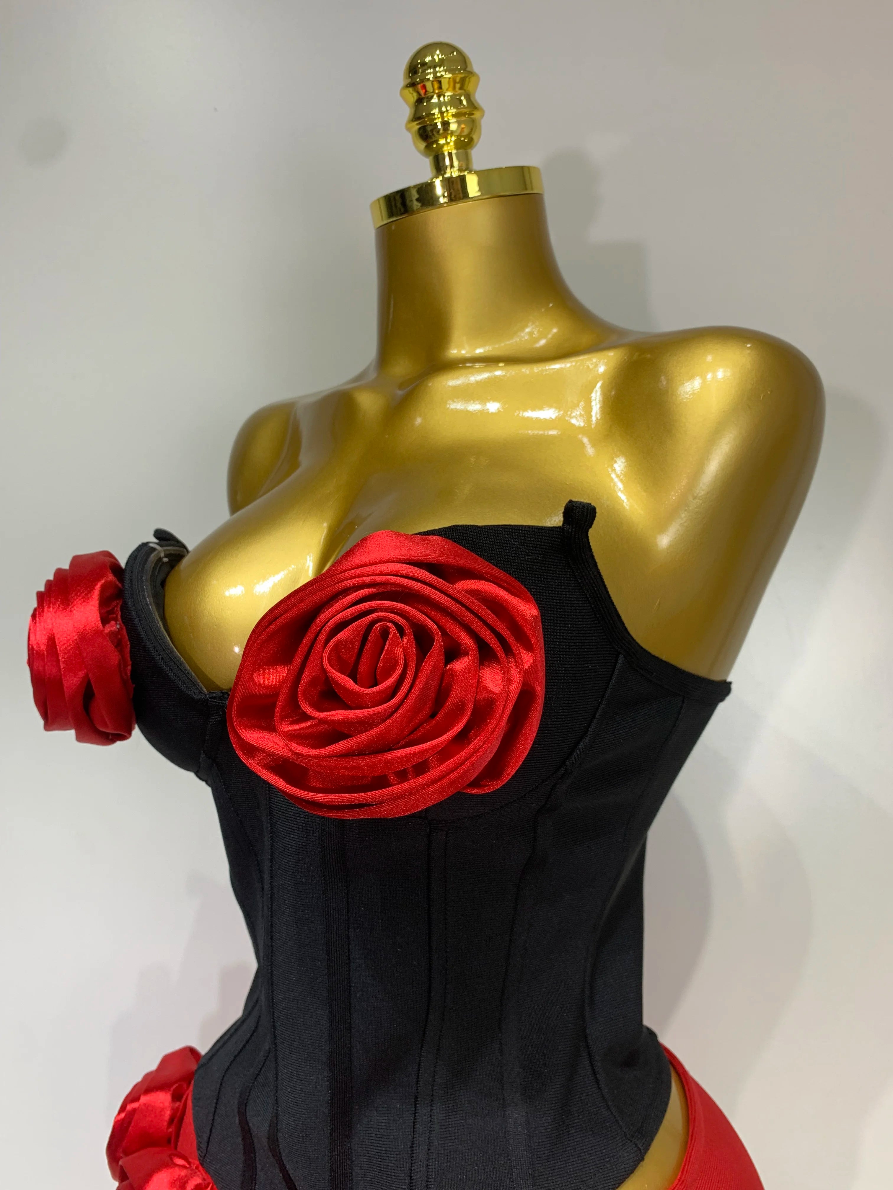 Strapless Bandage Top And Skirt Two Piece Set