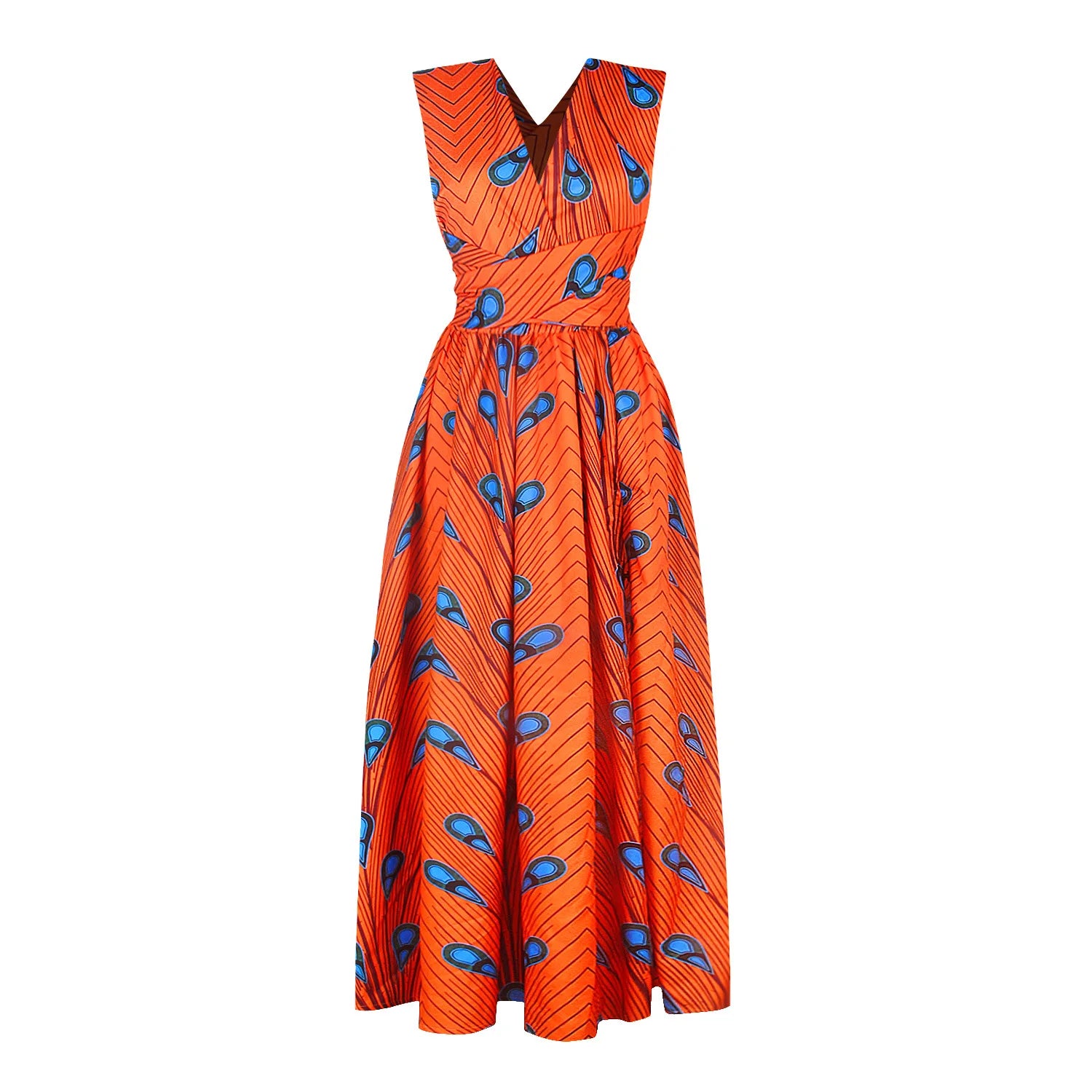 African Style High Waist Printed Floor Length Gown