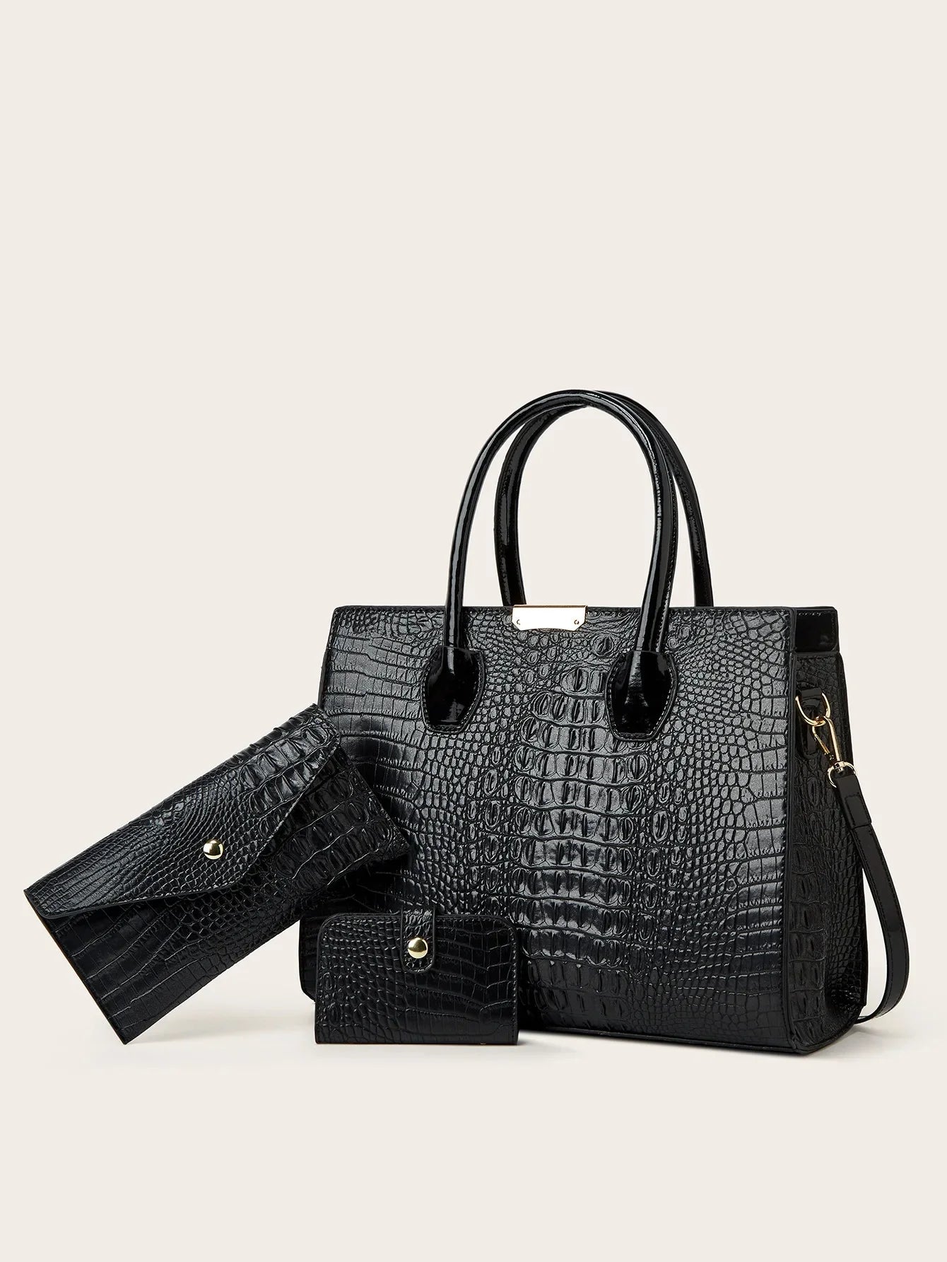 Crocodile Pattern Shoulder Crossbody Bag