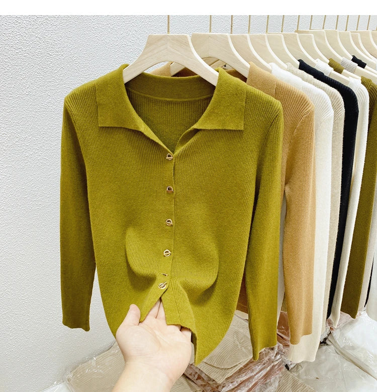 Single Breasted Knitted Sweater Cardigan Jumpers