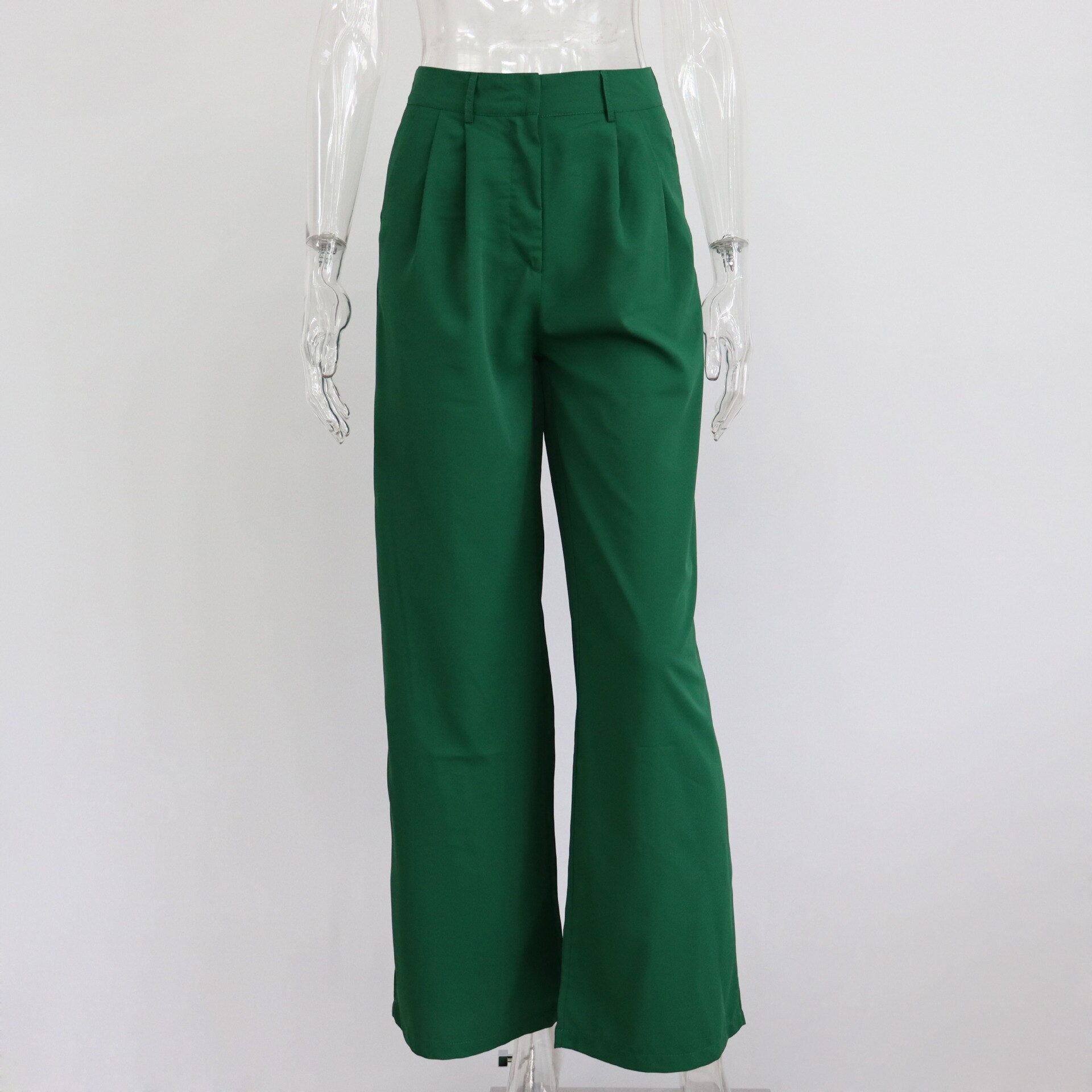 Casual High-waisted Straight Trousers