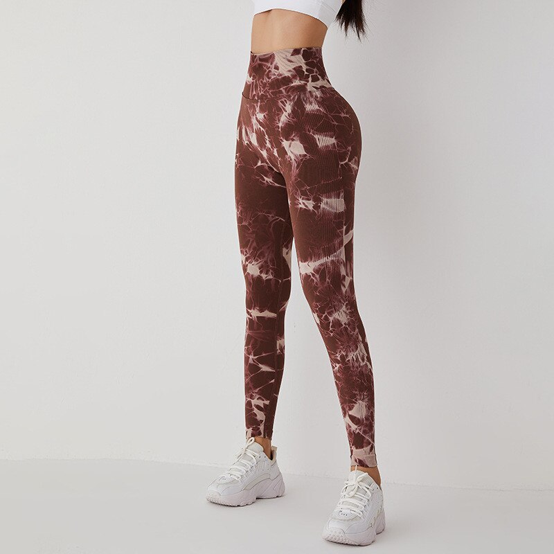 Seamless Tie Dye Yoga Pants Sports Leggings