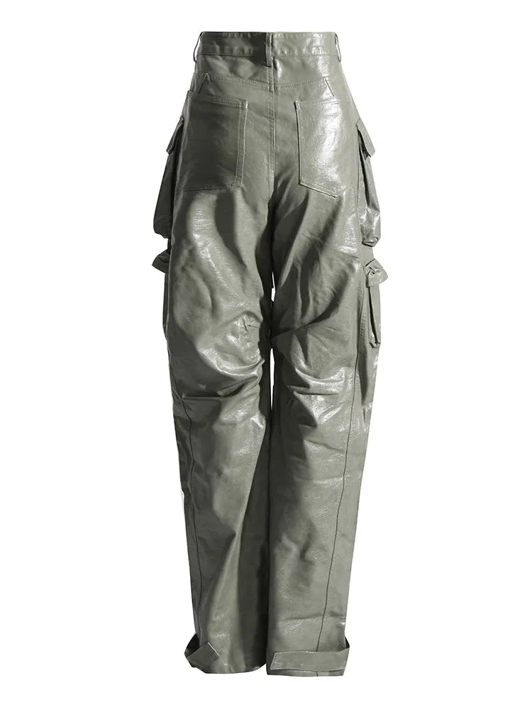 Solid Patchwork Cargo Trousers