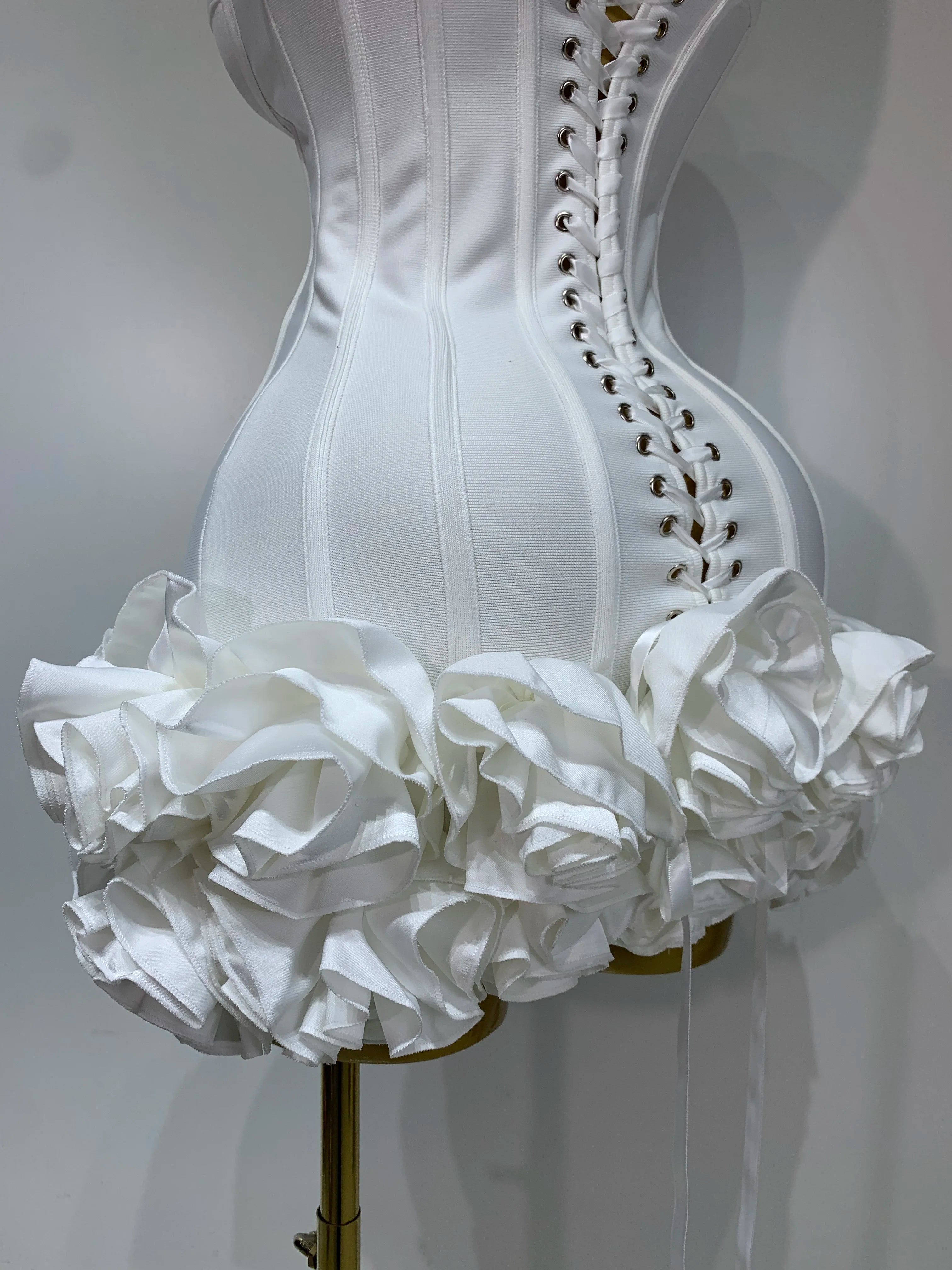Strapless Bodycon Flowers Mini Bandage Dress