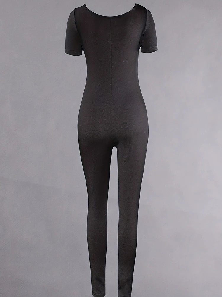 Short Sleeve Bodycon Jumpsuits