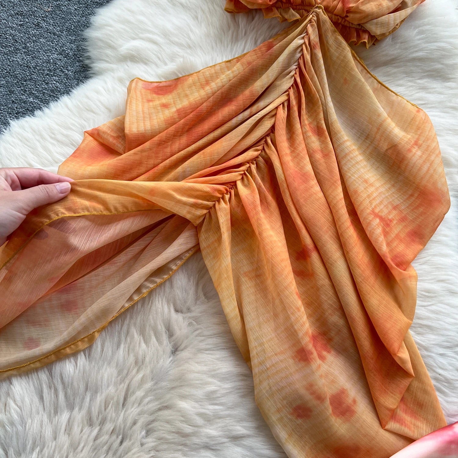 Backless Irregular Chic Tops+Skinny Satin Long Skirt Two Piece Set
