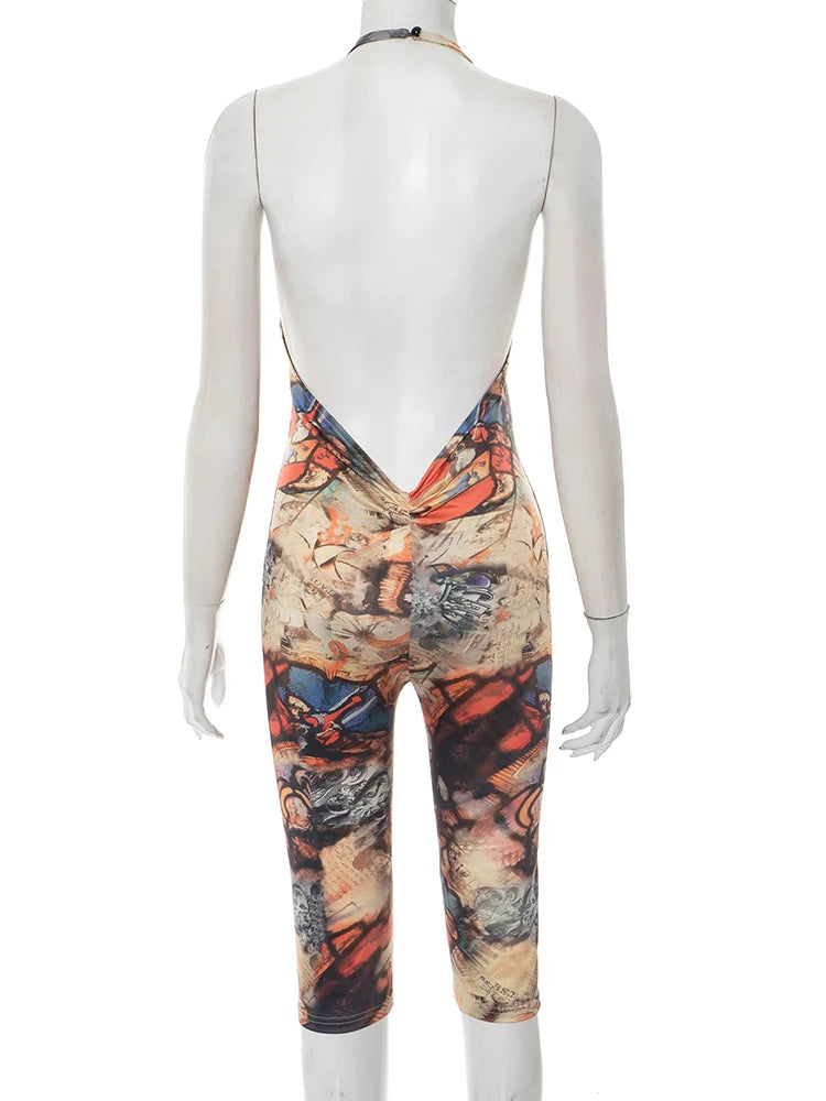 Halter Backless Peach Midnight Overalls