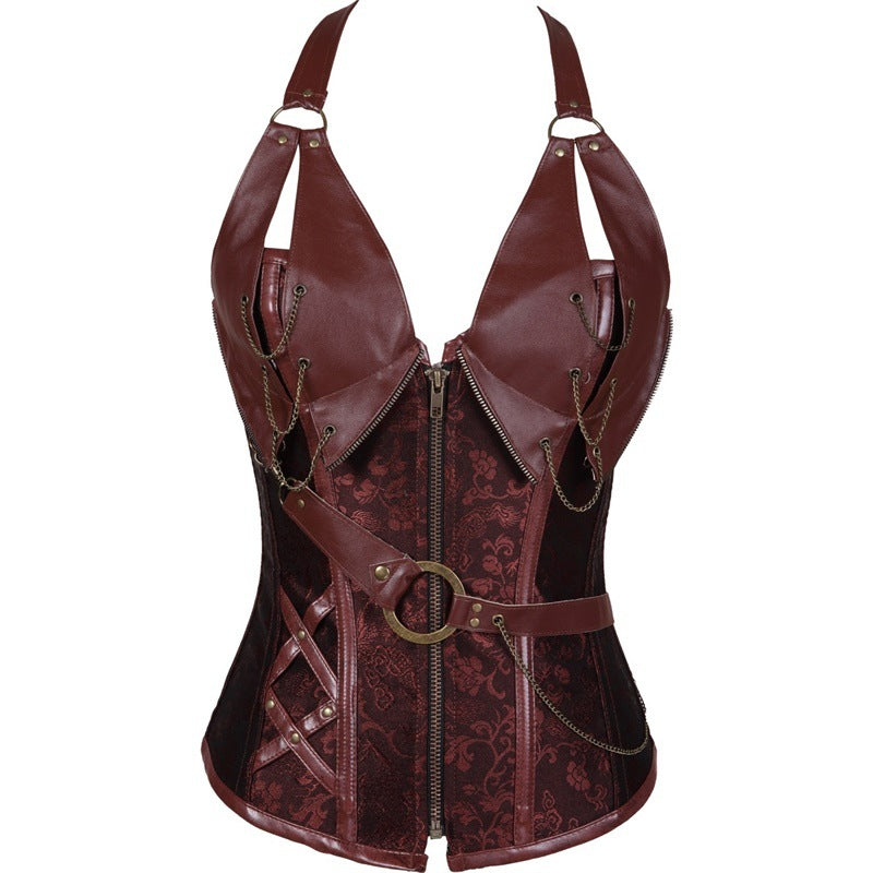 Medieval Viking Pirate Steampunk Leather Corset