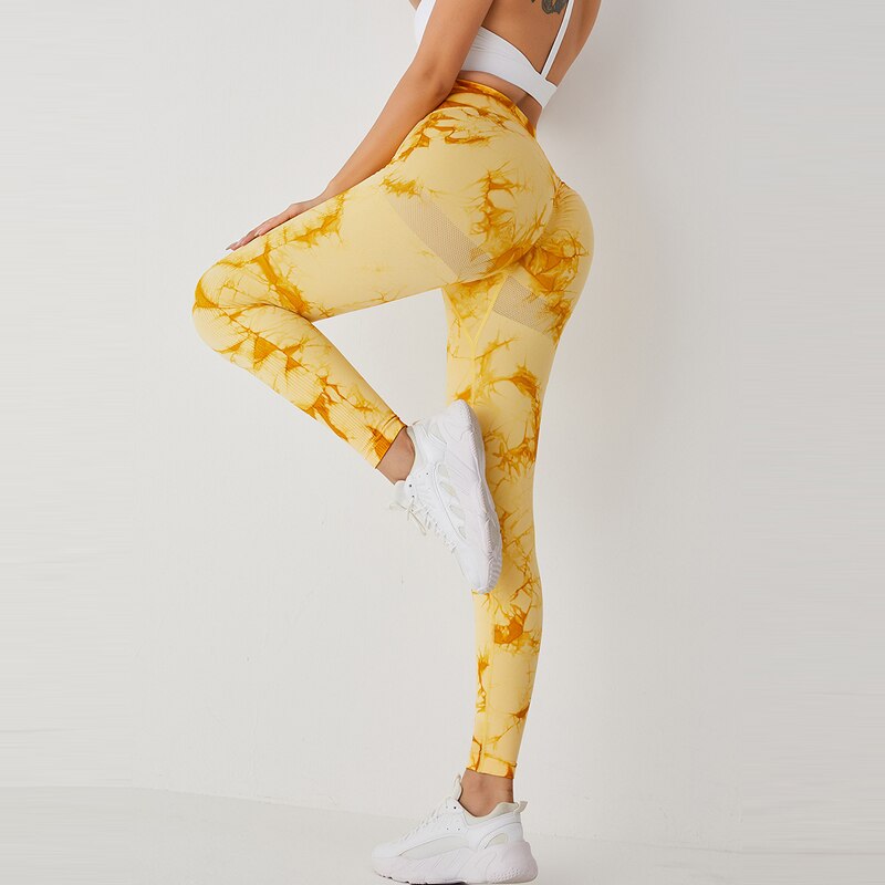 Seamless Tie Dye Yoga Pants Sports Leggings