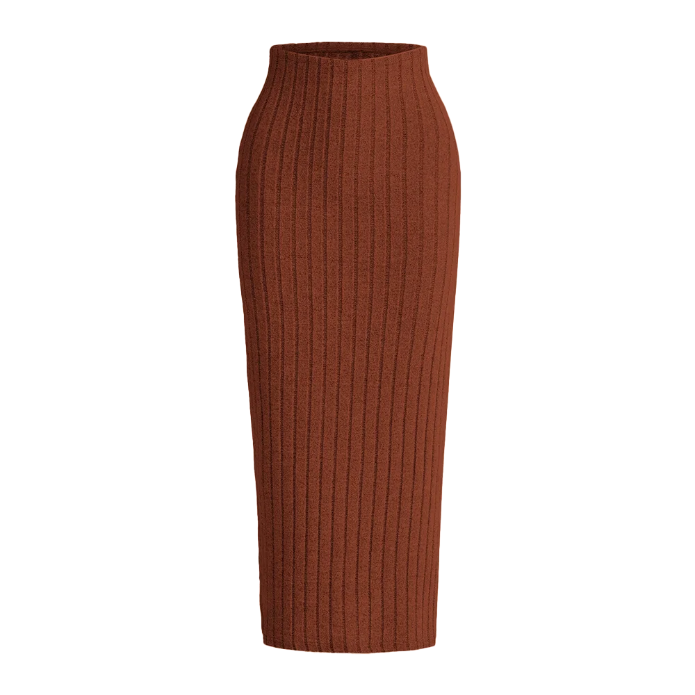 Plain Natural Waist MIDI Wrap Casual Skirts