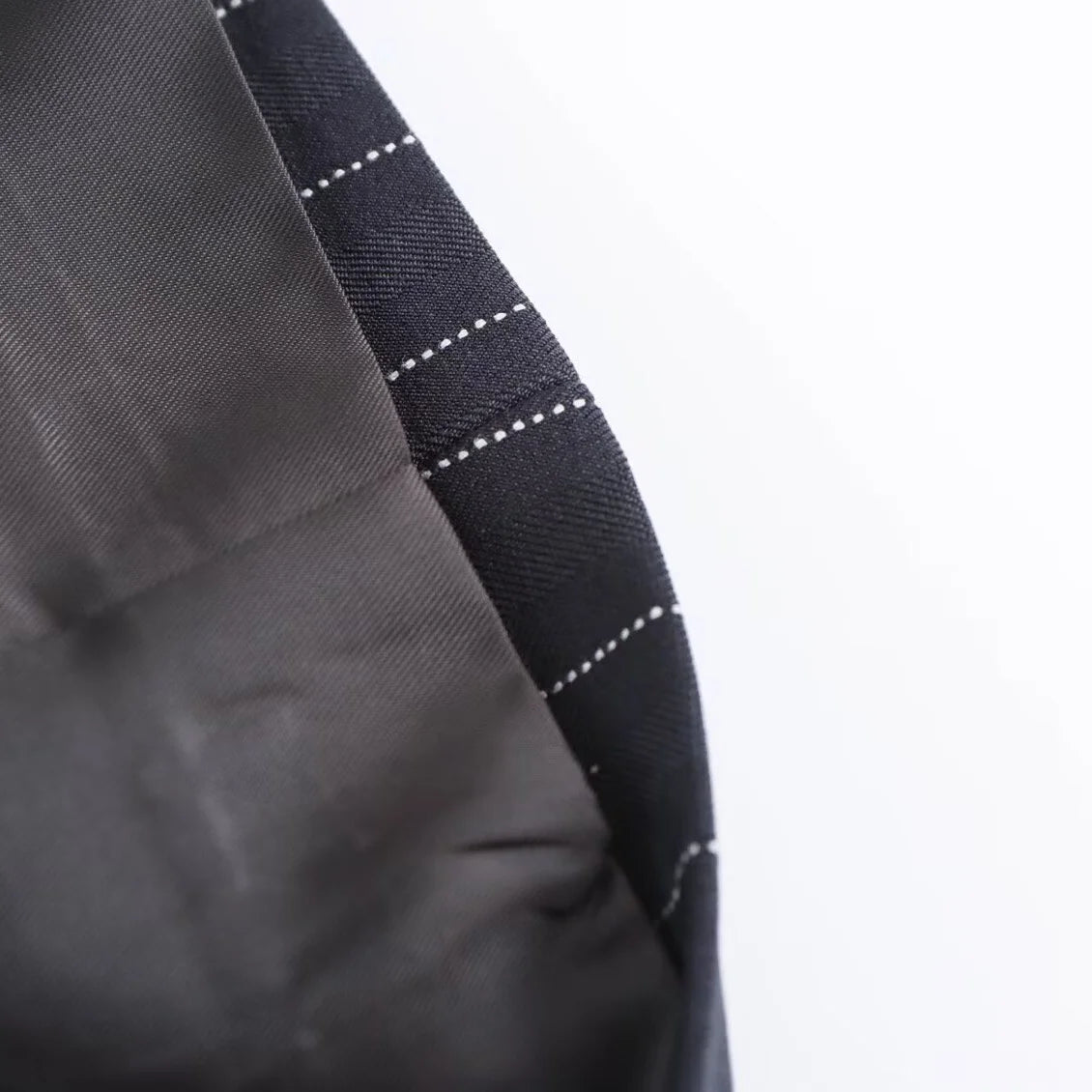 Loose Fine Stripes Long Sleeve Double-breasted Suits Blazer Coat