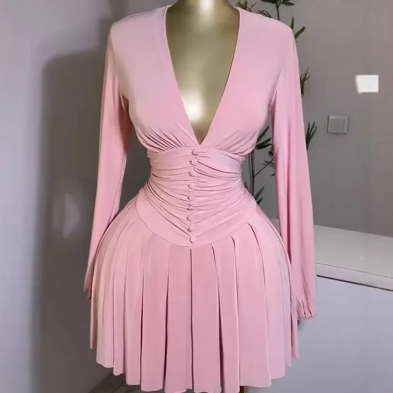 Long Sleeve Elegant Mini Dress