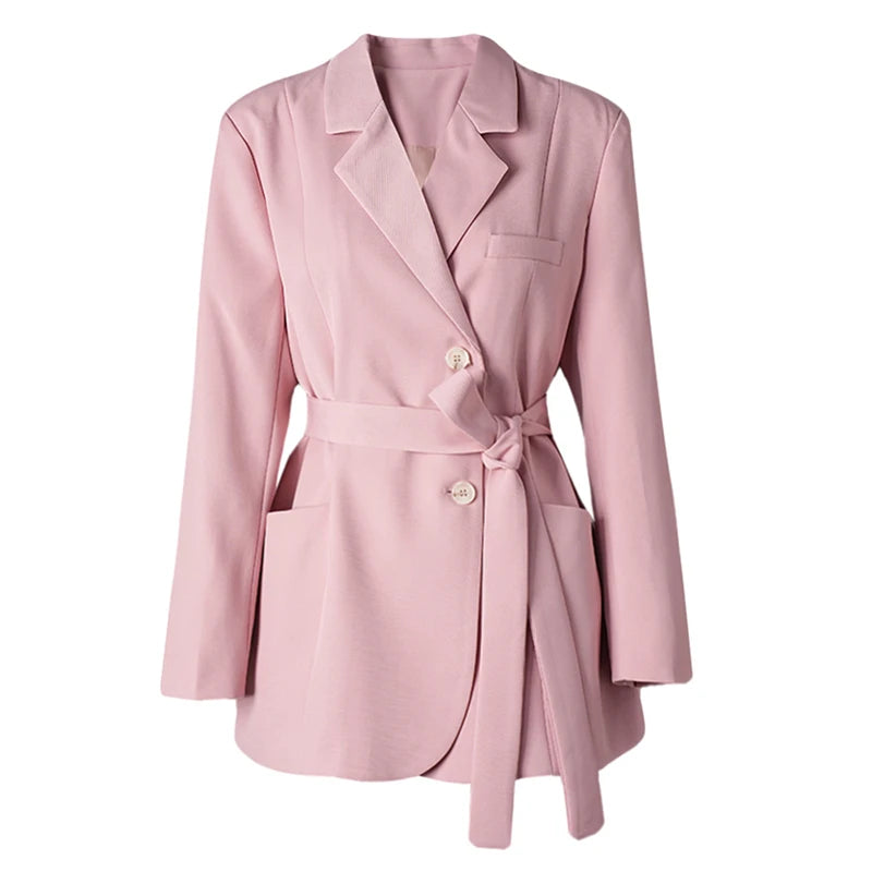 Elegant Lapel Long Sleeve Blazer Jacket