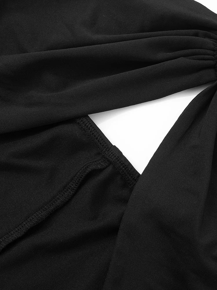 Hollow Out Irregular Single Shoulder Strap Sleeveless  Jumpsuits