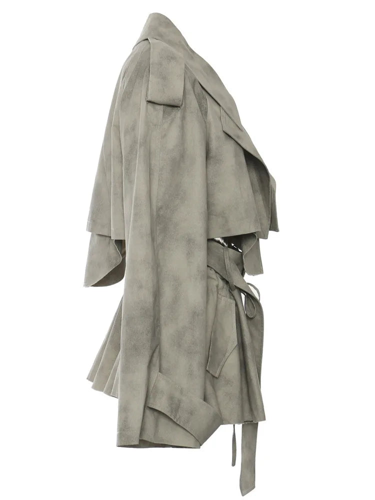 Autumn Winter Women Camouflage Print Single-breasted Coats + High Waist Bandage Skirts Suit