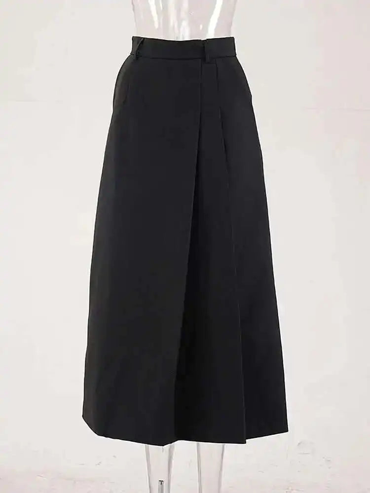 Pleated Shaped Elegant A-line Half-body Skirt High