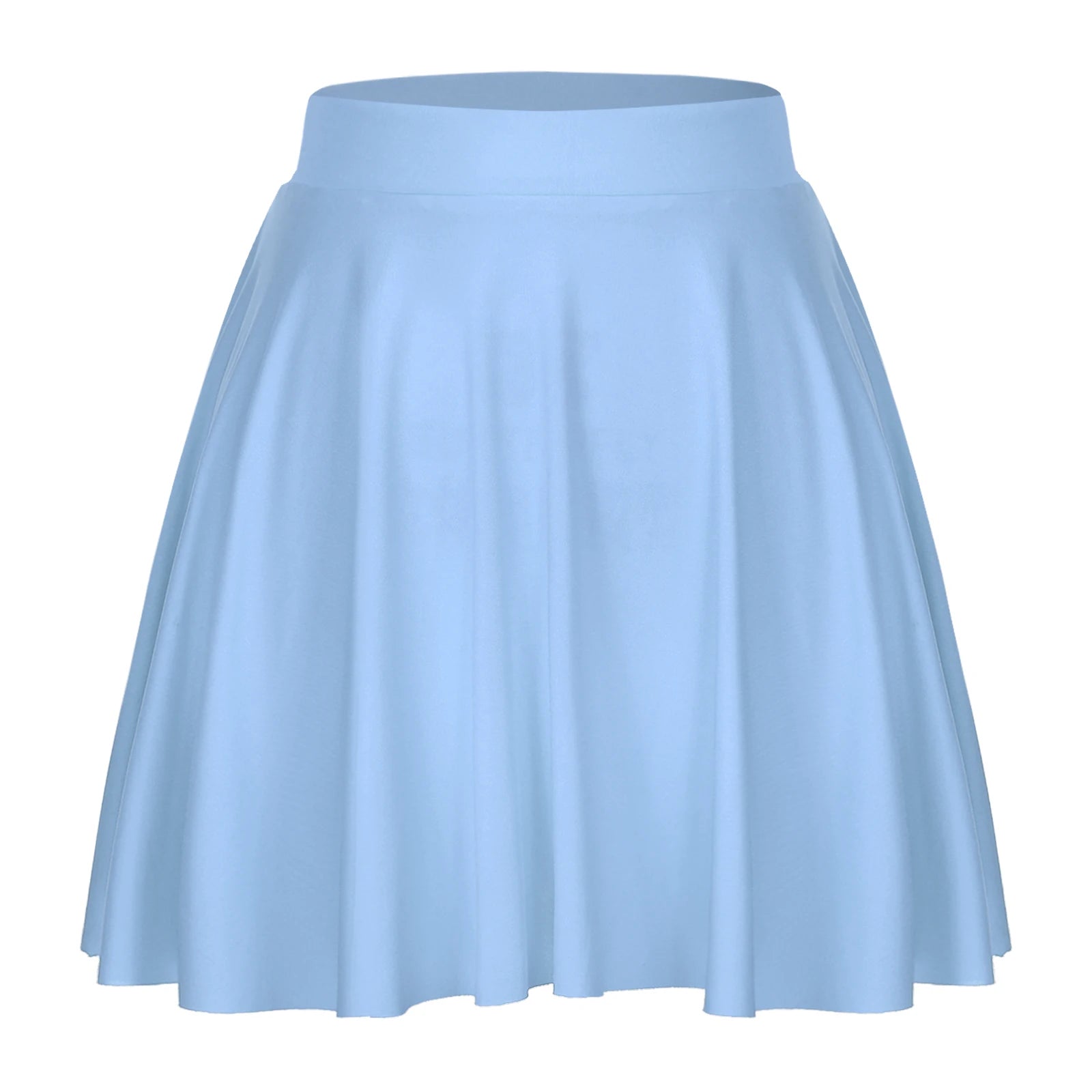 Elastic Waistband Flared Ruffles Skirts