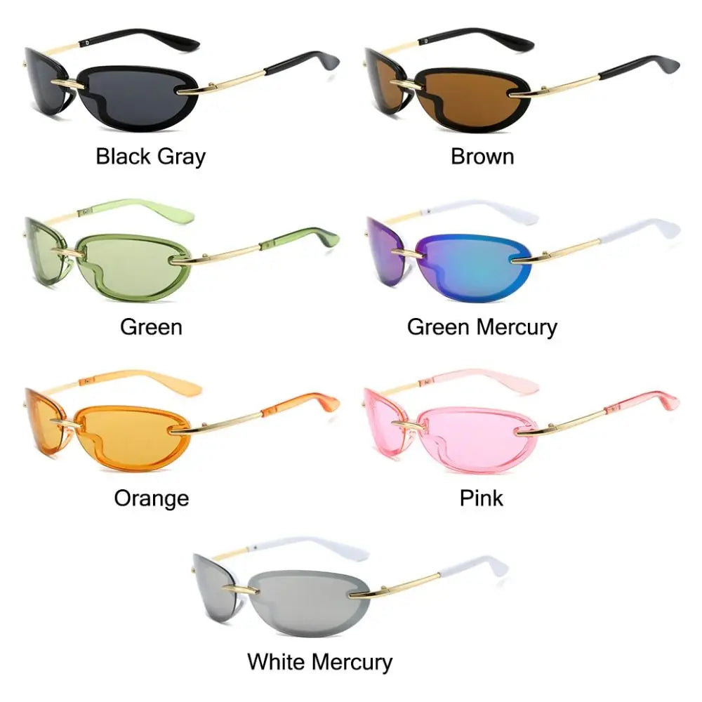 Futuristic Y2K Candy Color Rectangle Sunglasses