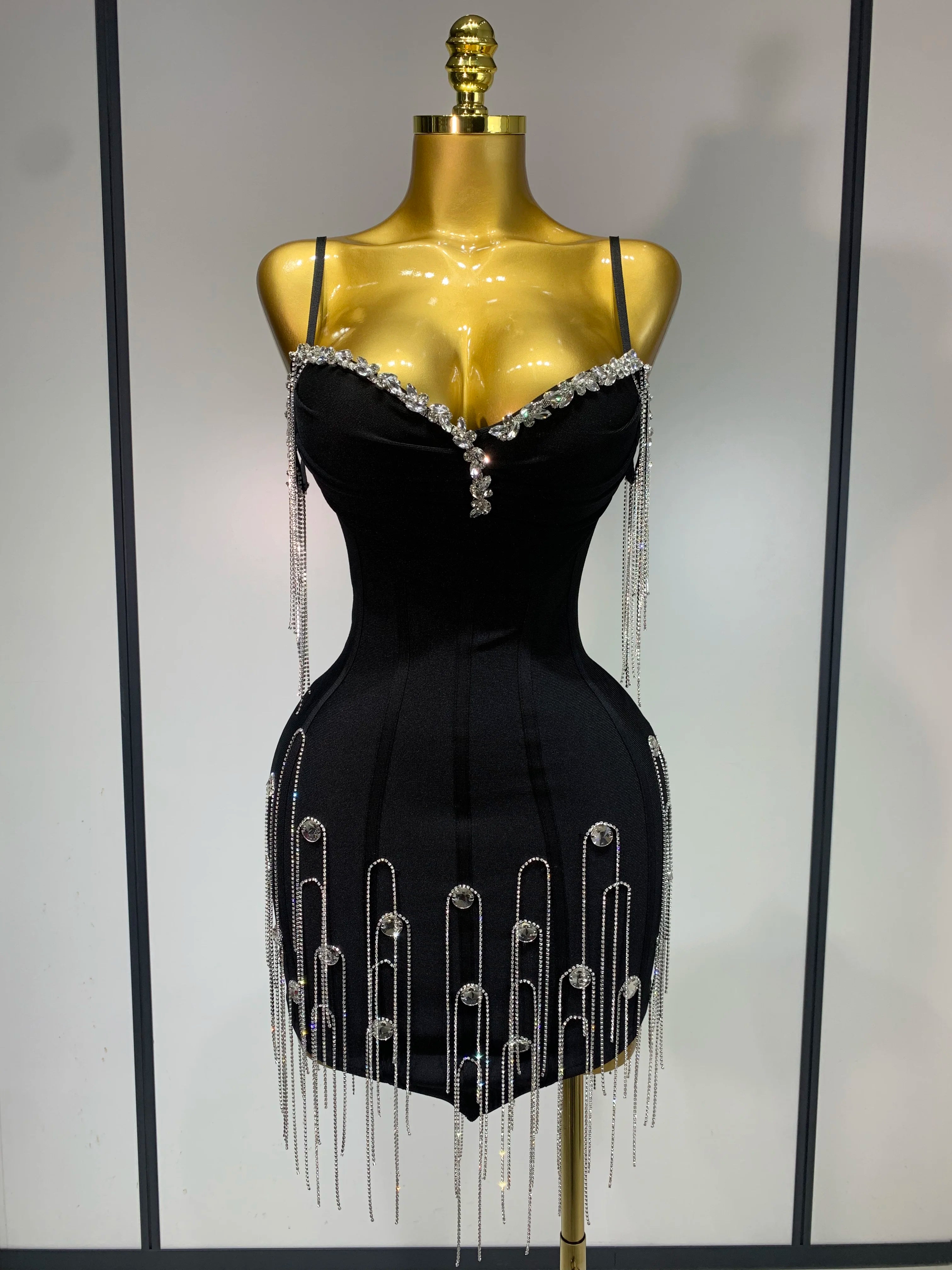 Backless Spaghetti Strap Bodycon Sleeveless Bandage Dress
