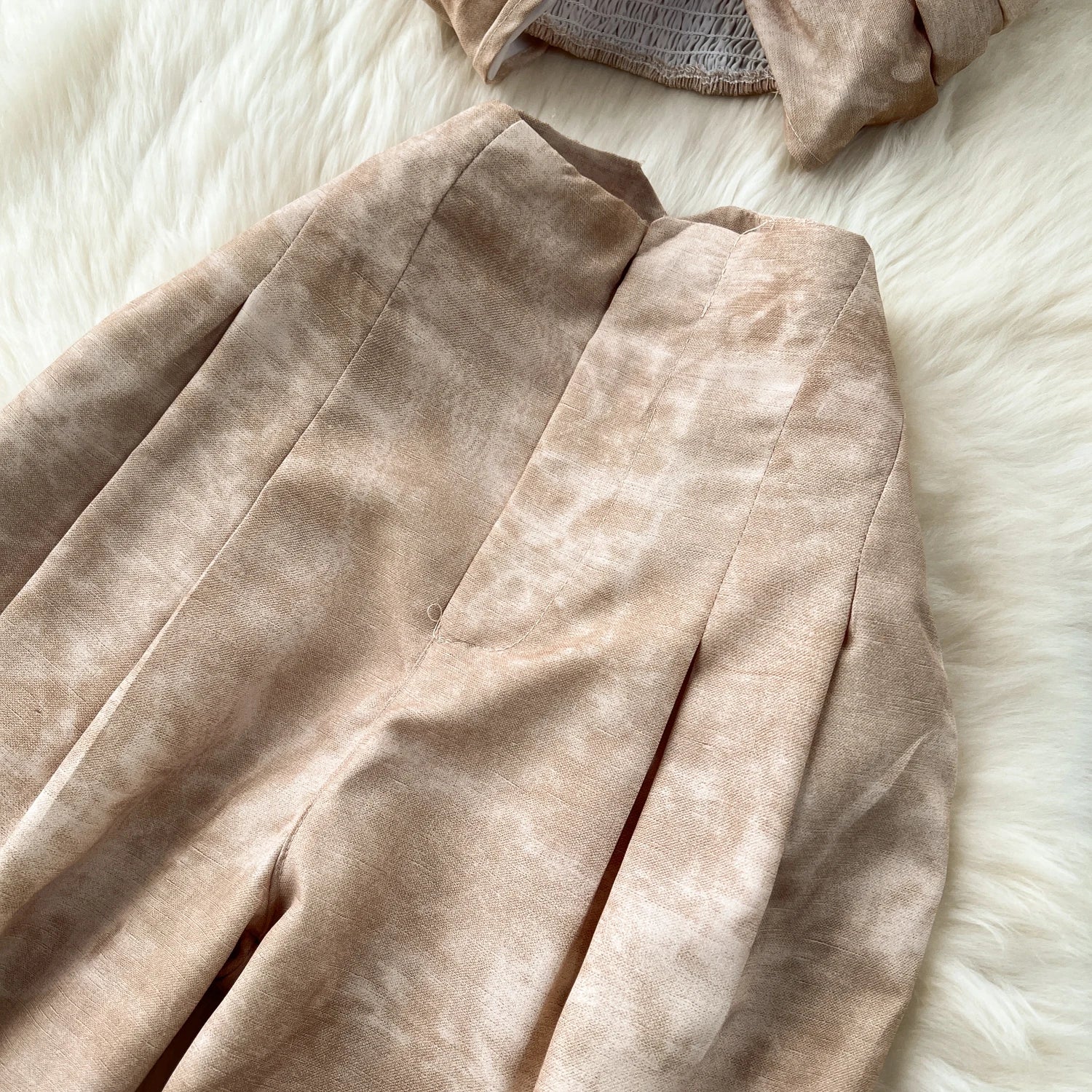 High-End Top plus Casual Wide Leg Pants Two-Piece Set