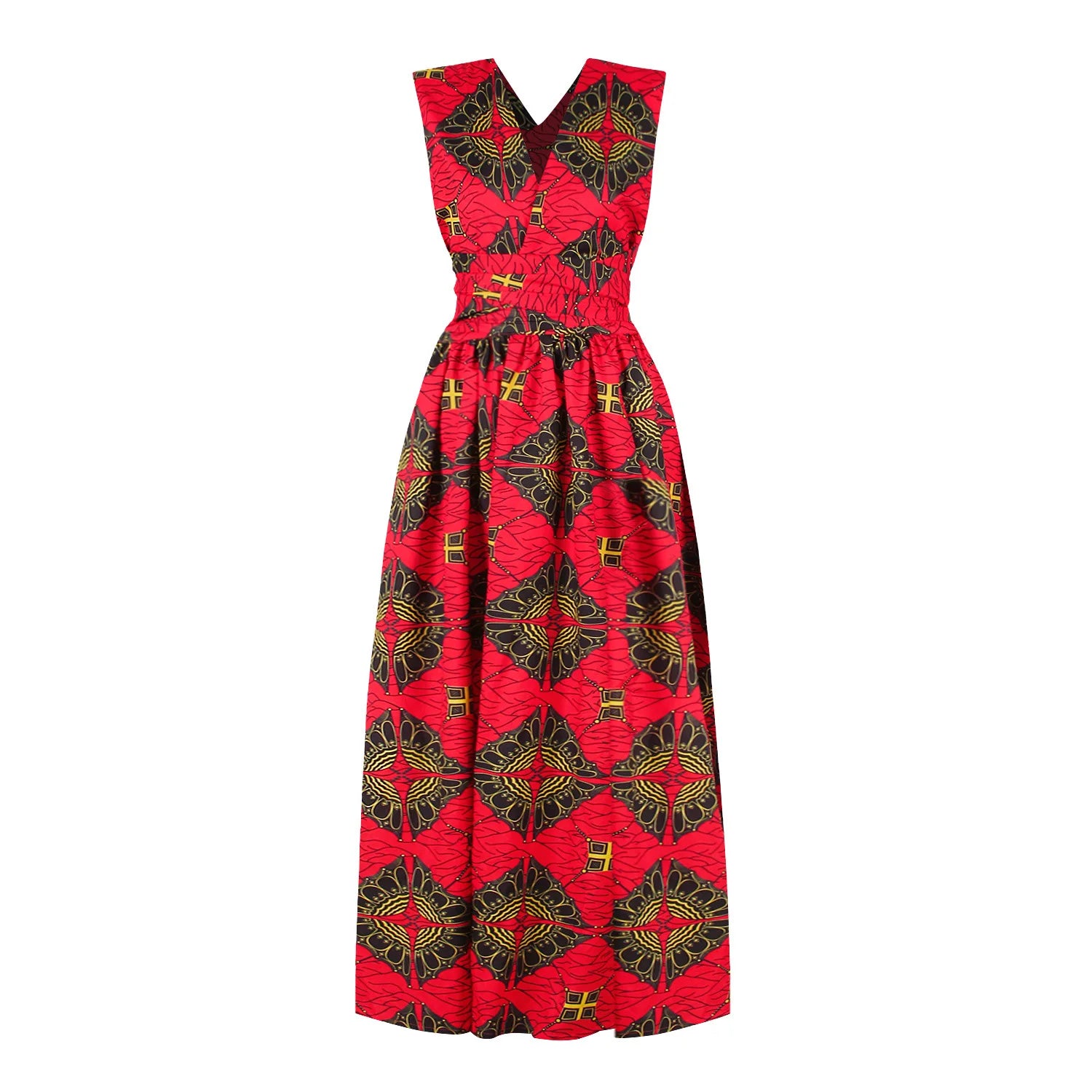 African Style High Waist Printed Floor Length Gown