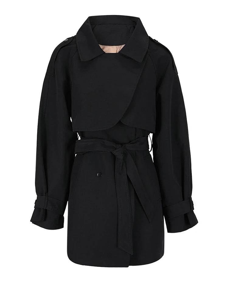 Long Sleeve Loose Fit Windbreaker Trench Coat