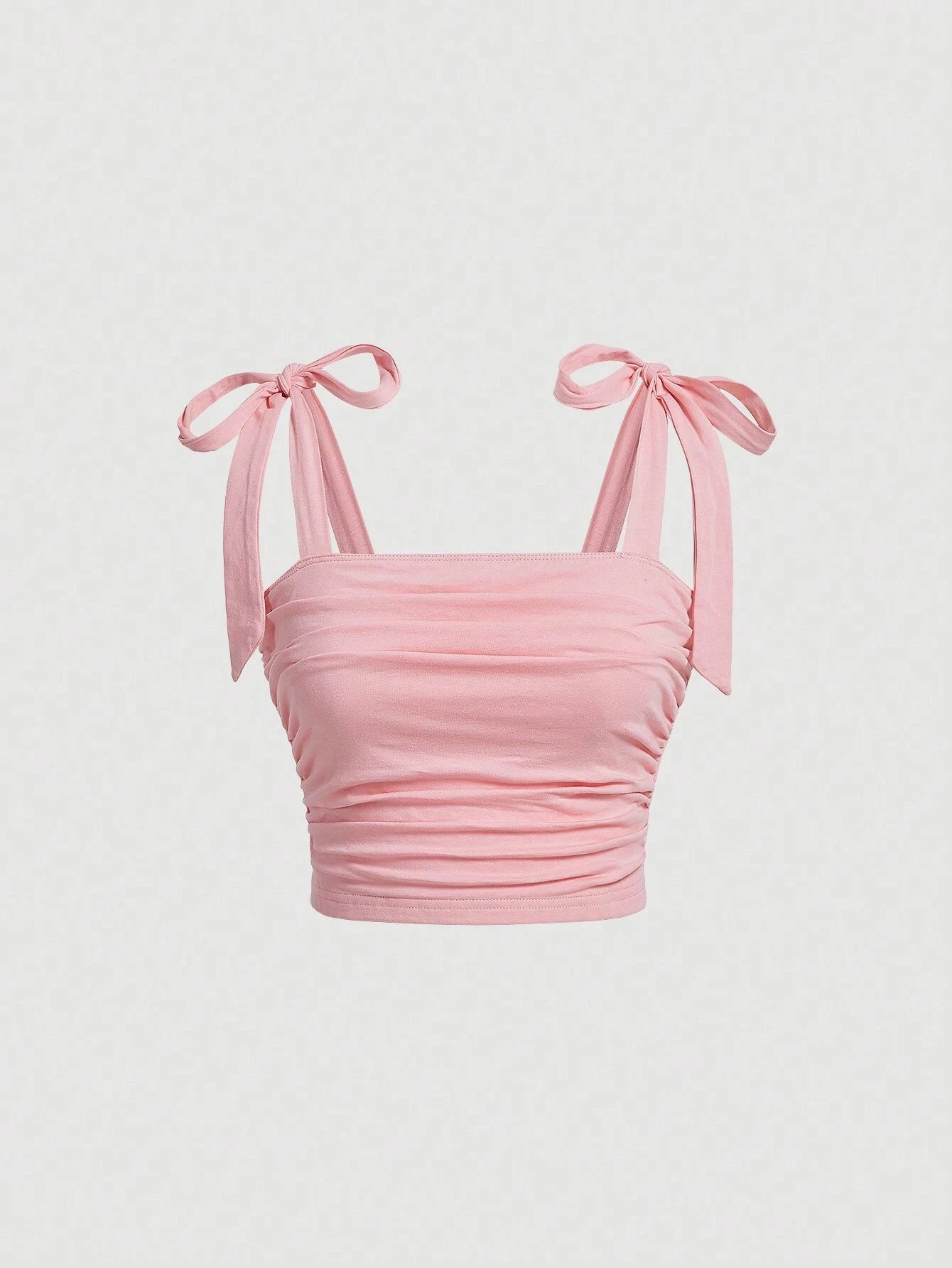 Ruched Wide Strap Slim Fit Crop Top