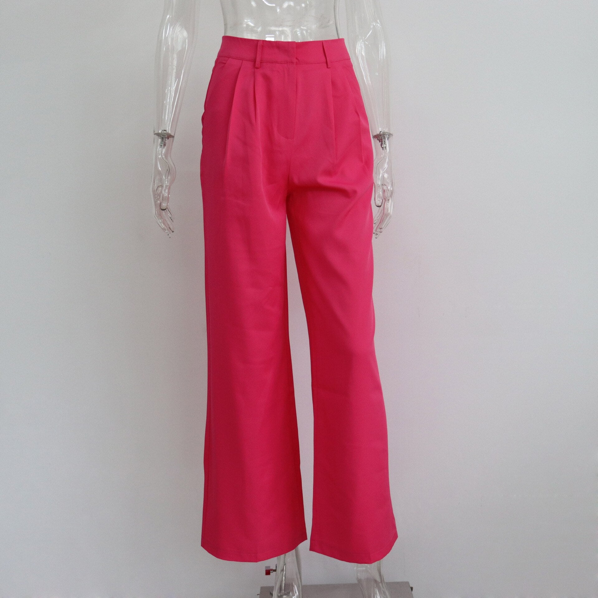 Casual High-waisted Straight Trousers