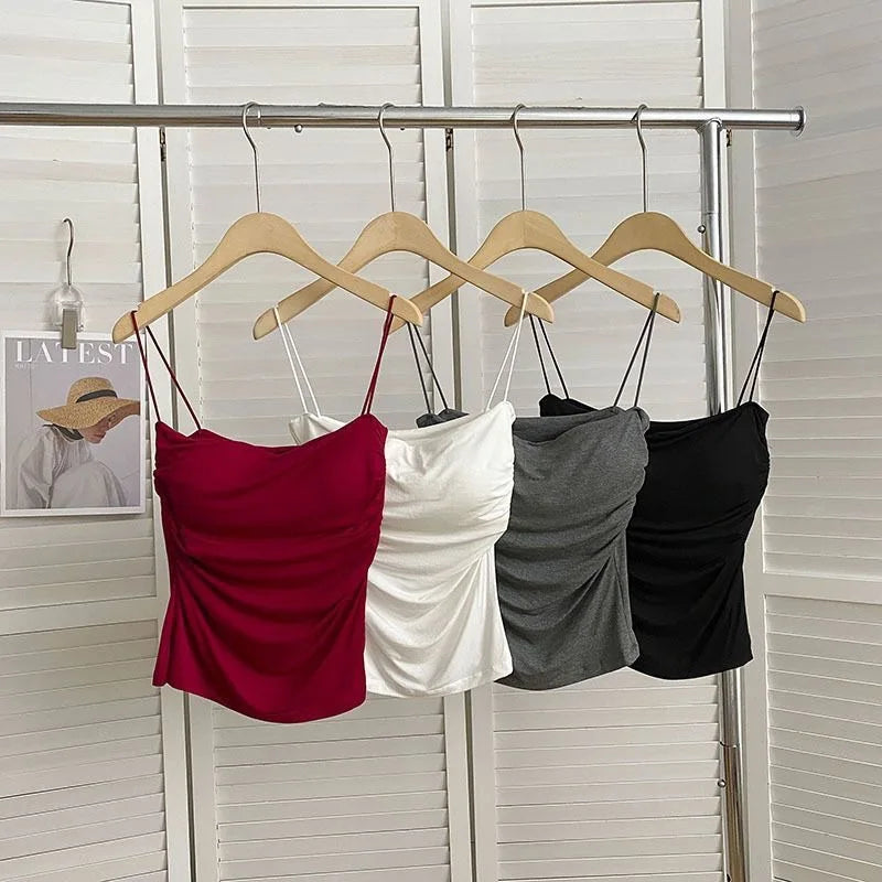 Sleeveless Spaghetti Strap Crop Tops