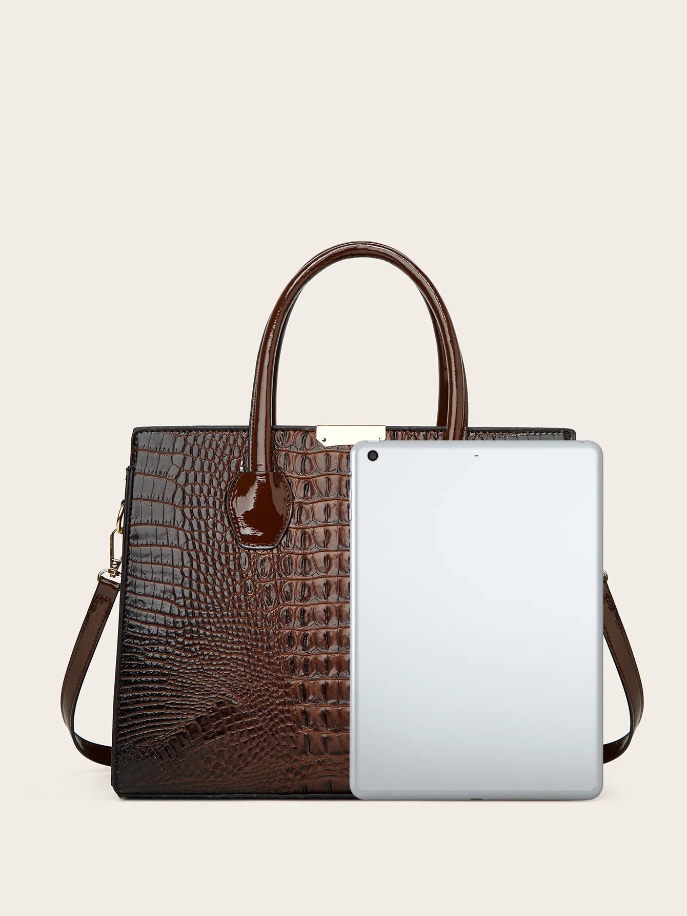Crocodile Pattern Shoulder Crossbody Bag