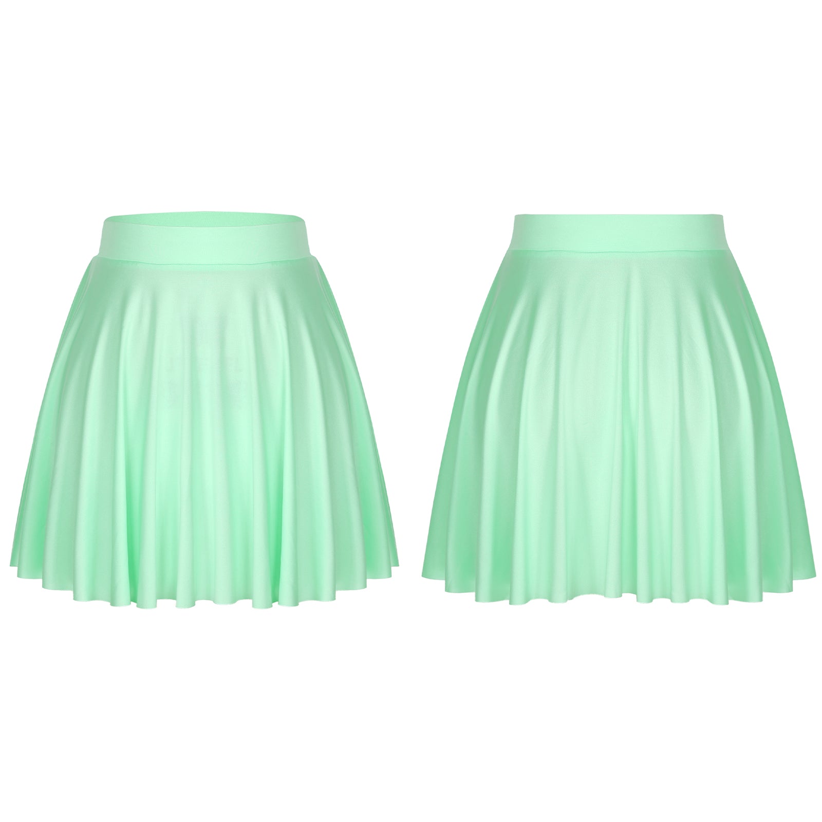 Elastic Waistband Flared Ruffles Skirts