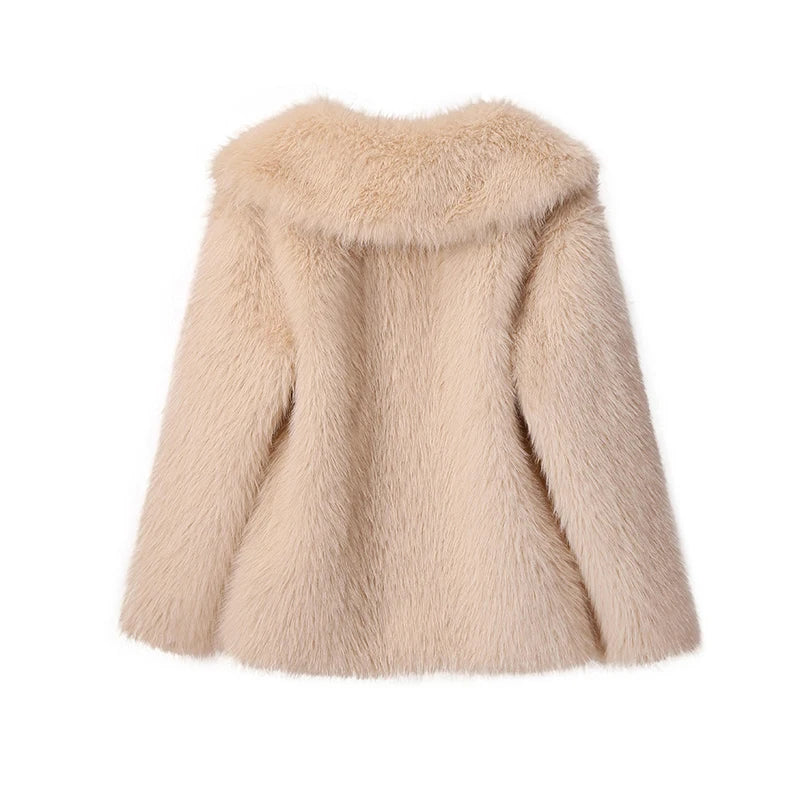 Faux Fur Long Fluffy Overcoat Outerwear