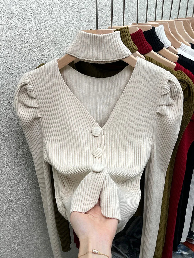 V-neck Halter for Autumn and Winter Top
