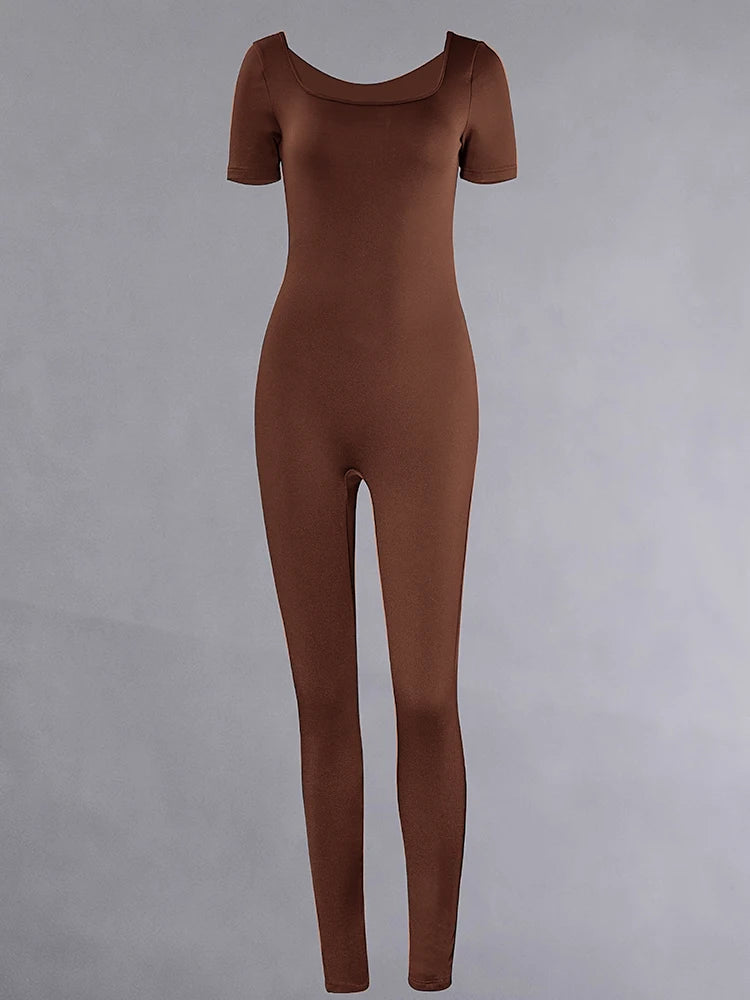Short Sleeve Bodycon Jumpsuits