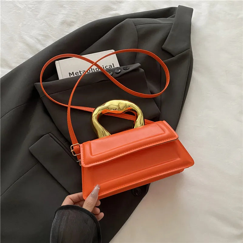 Pu Leather Mini Square Crossbody Tote Handbag