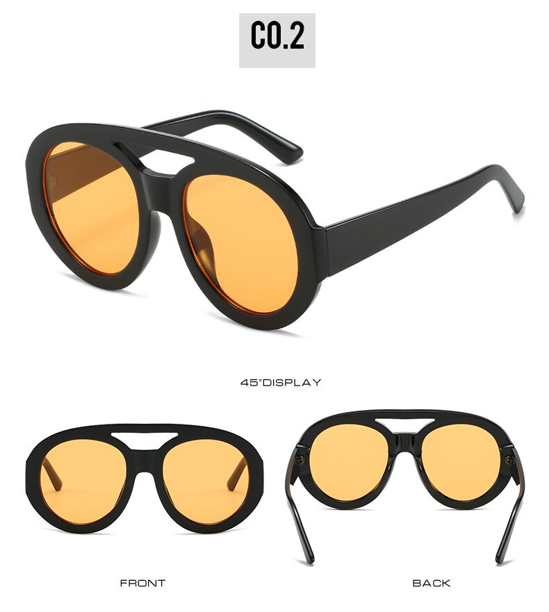 Oversized Round Goggle Trendy Sunglasses