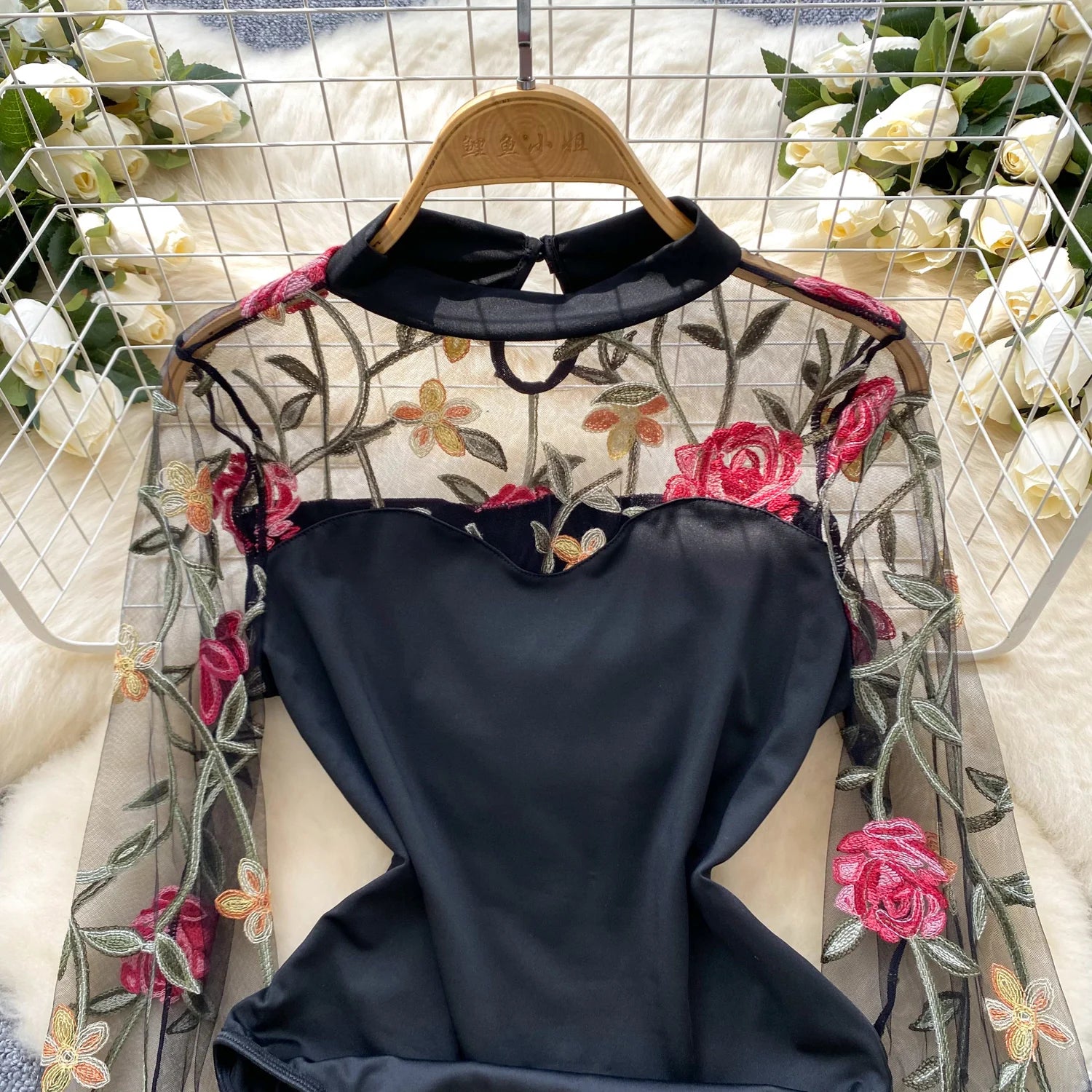 Vintage Embroidery Gauze Bodysuits