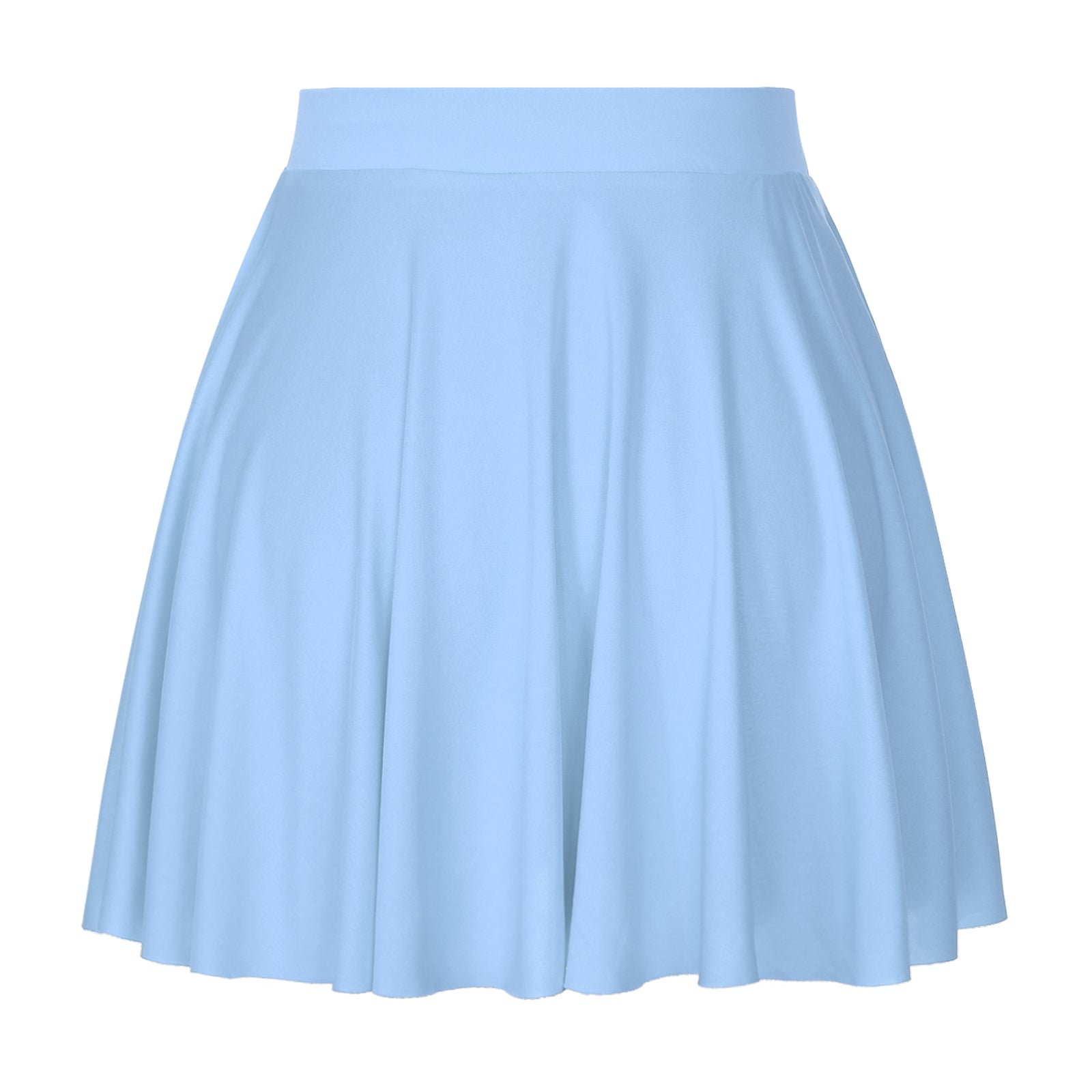 Elastic Waistband Flared Ruffles Skirts