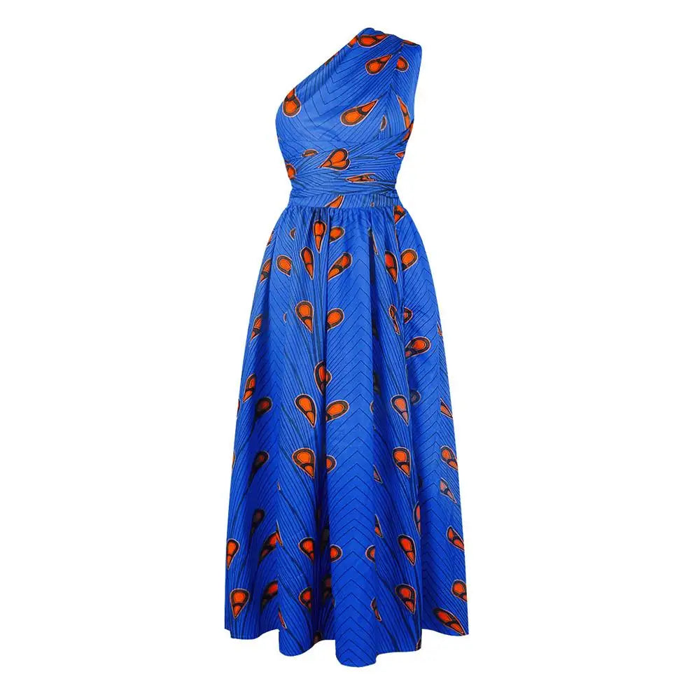 African Style High Waist Printed Floor Length Gown