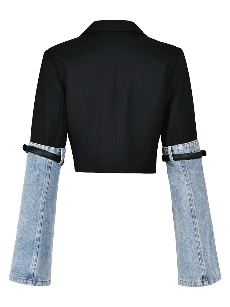 Denim Patchwork Blazer