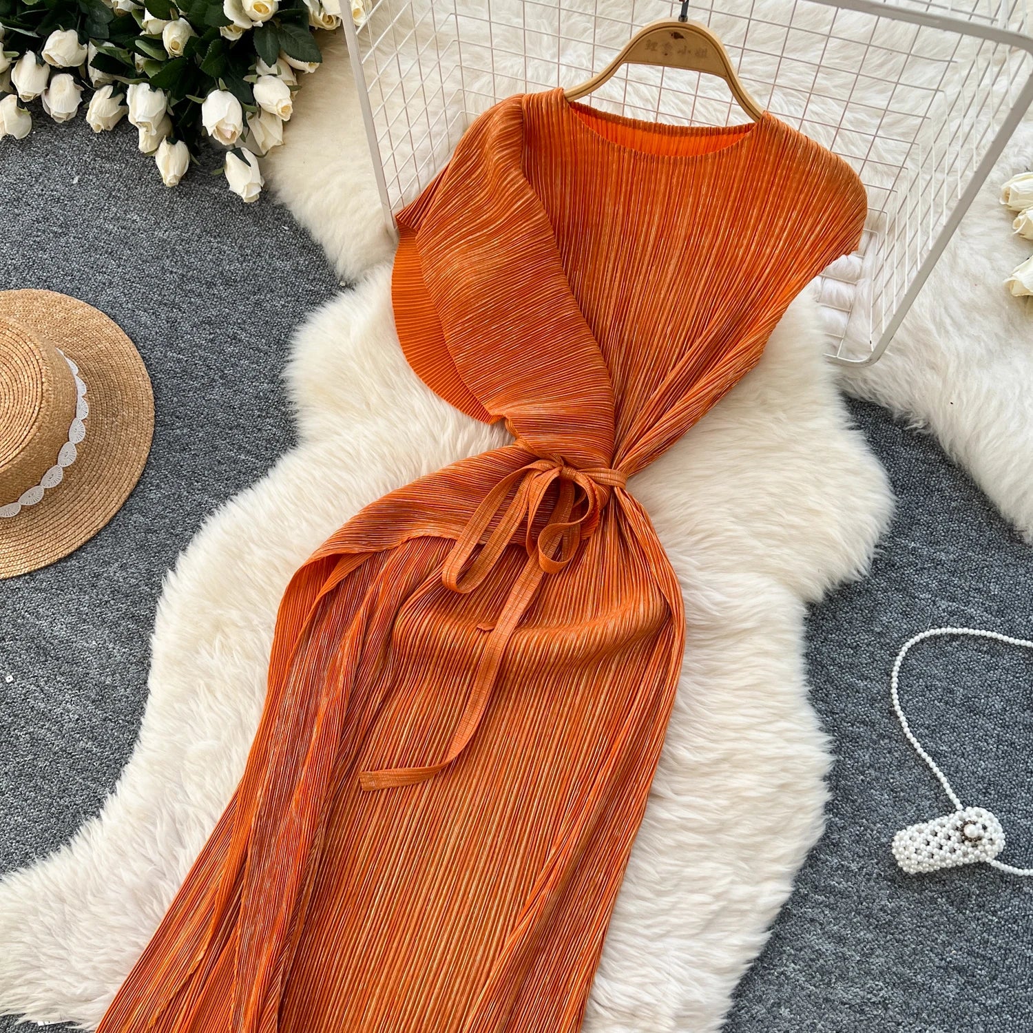 Chic asymmetrical Spliced High Waist A-line Dress