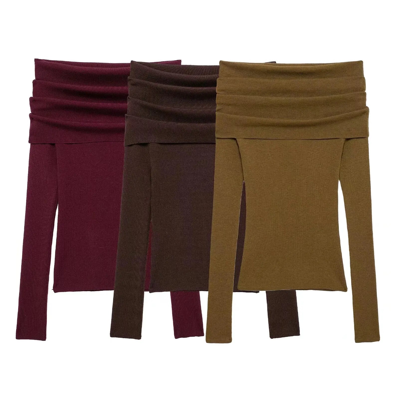 Off Shoulder Long Sleeves Chic Knit Sweaters