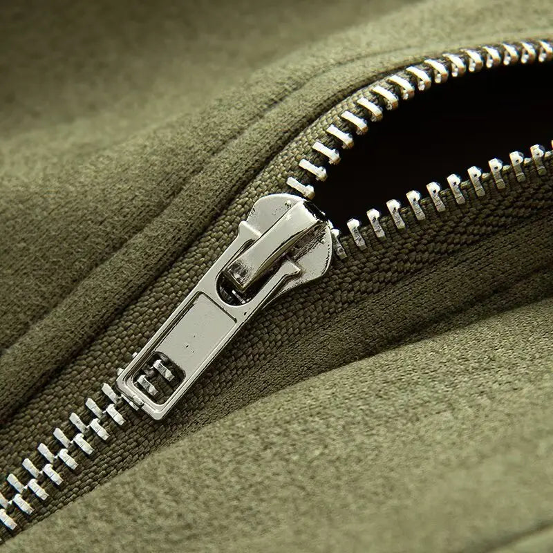 Loose Pilot Faux Suede Texture Jacket