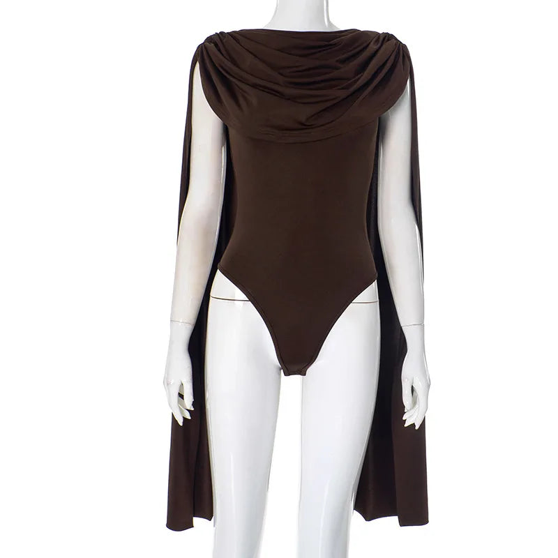 O-neck Ruched Shawl Sleeves Slim Patchwork Footed Jumpsuits