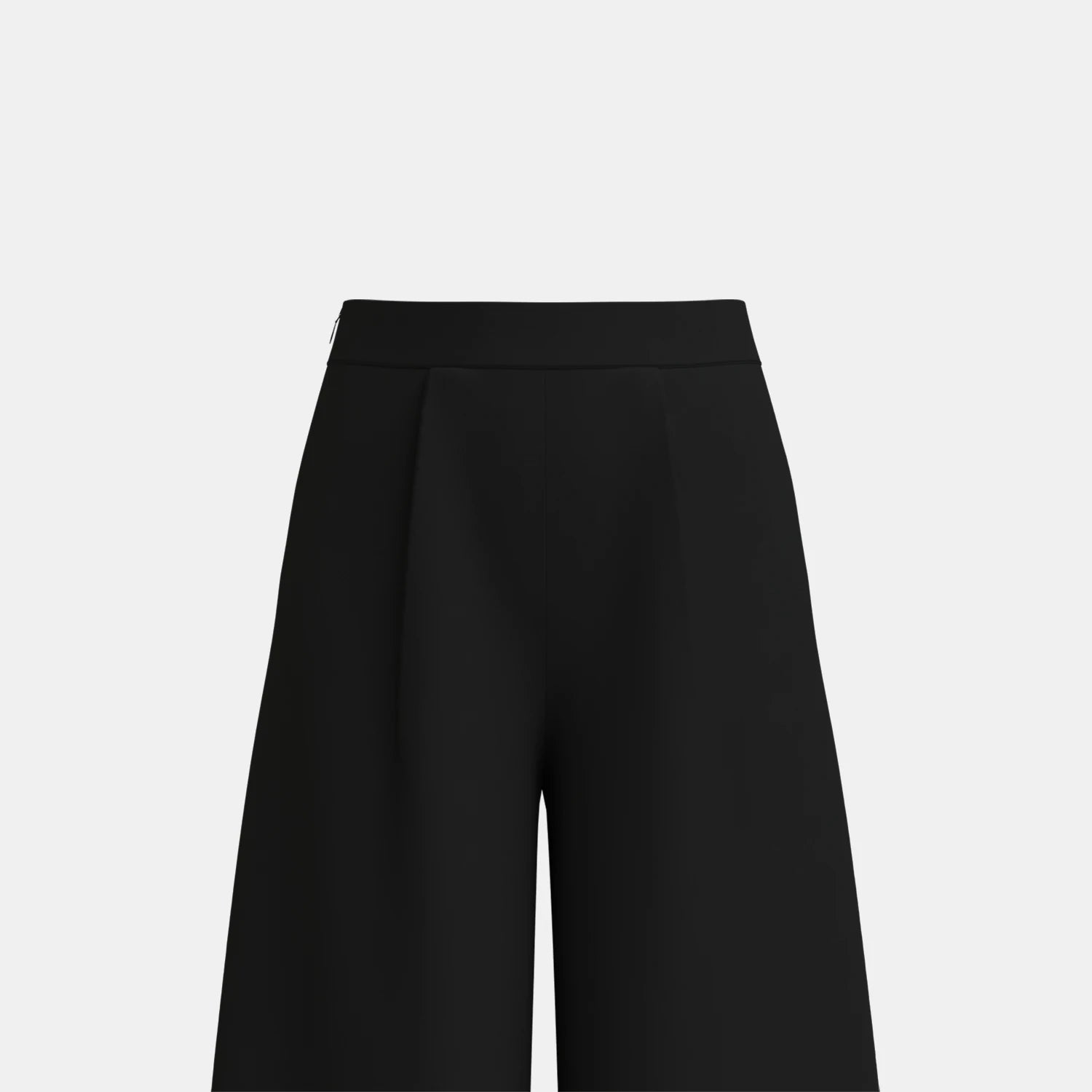Plain High Waist Full Length Wide Leg Trousers