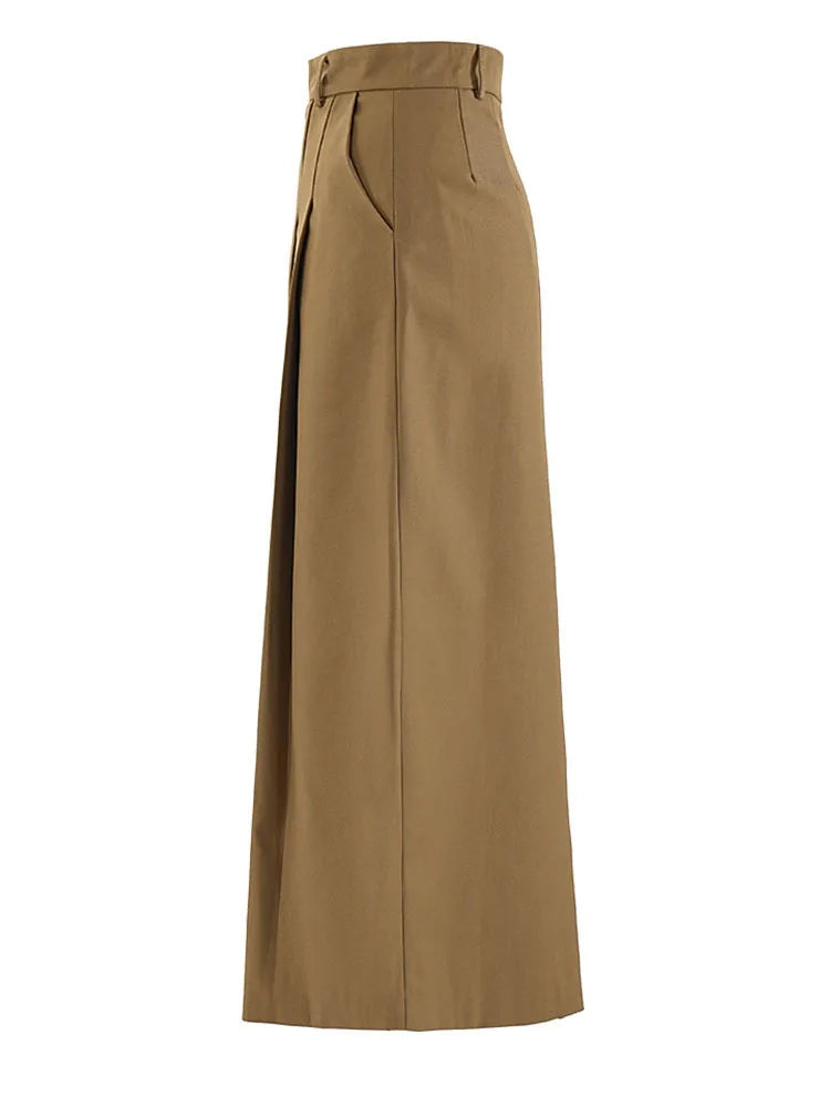 Pleated Shaped Elegant A-line Half-body Skirt High