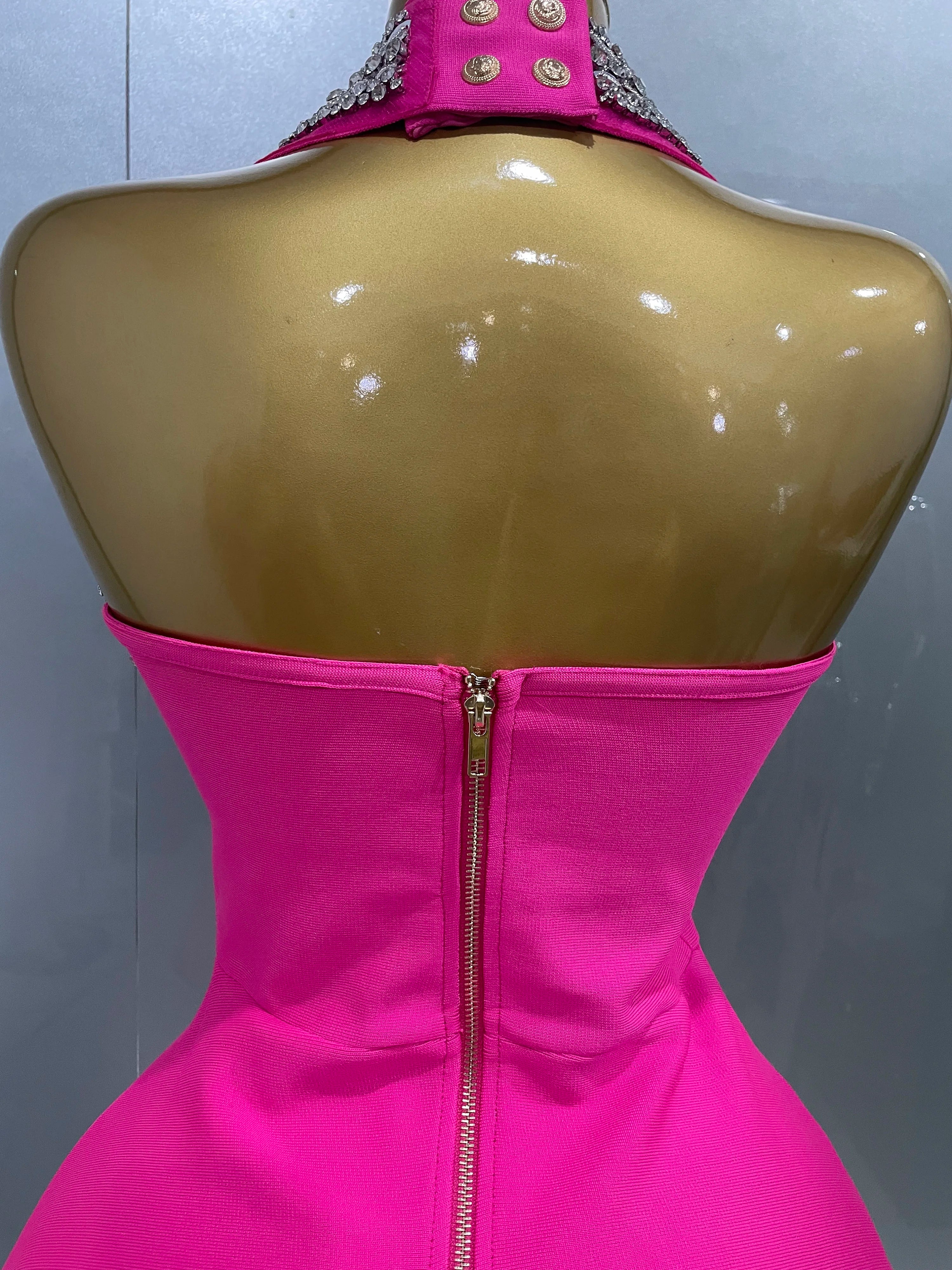 Off the Shoulder Shinning Crystal Bodycon Bandage Dress
