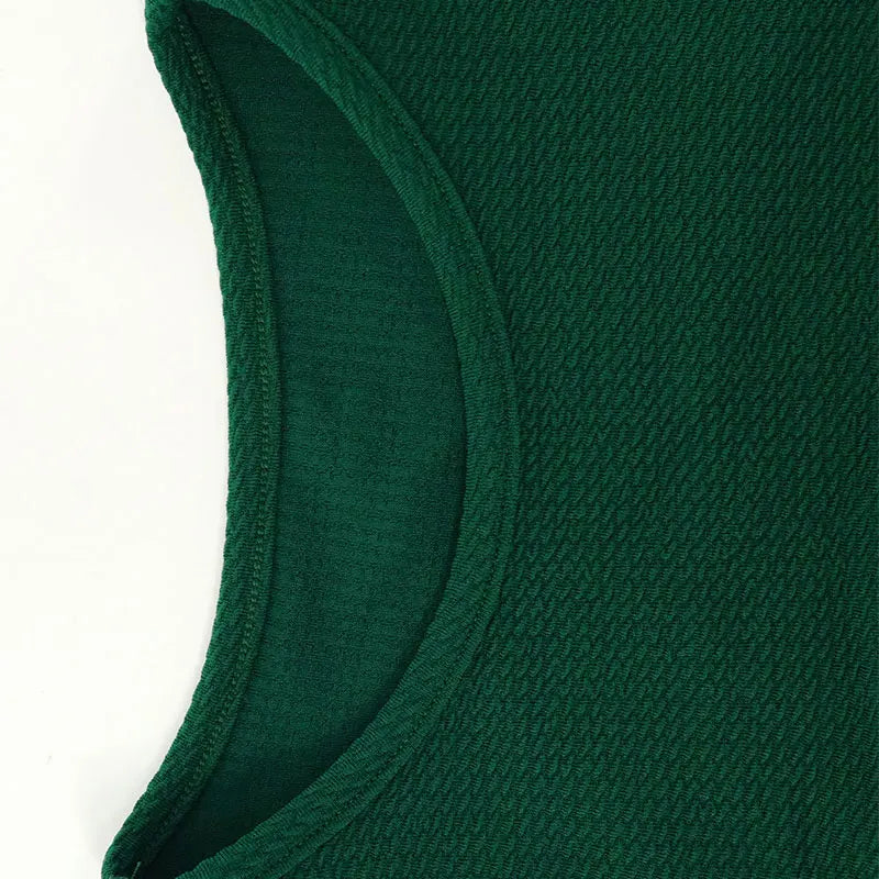 Autumn Long Sleeves O-Neck Split Dress