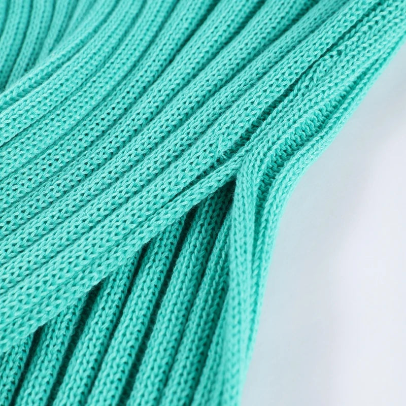 Knit High Slit Backless Long Dress